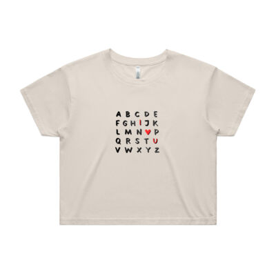 abc iloveyou  - CROP TEE - 4062 Thumbnail